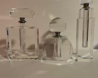 (3) Heavy Perfume Bottles.