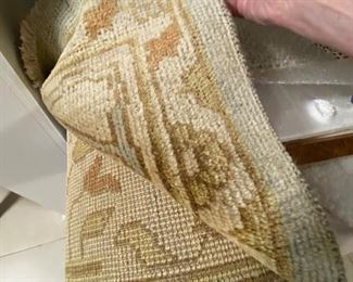 Large Restoration Hardware area rug in Oushak style