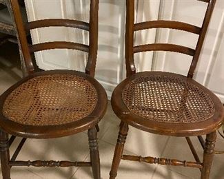 Antique cane seat chairs 