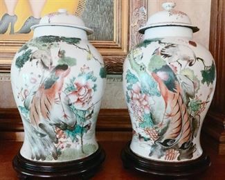 Pair Antique Chinese Urns