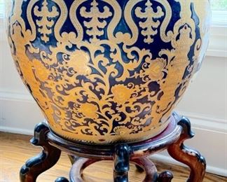 Pair Decorated Fish Bowl/Planter