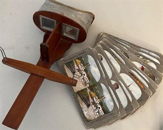 Antique Stereoscope Viewer w Cards
