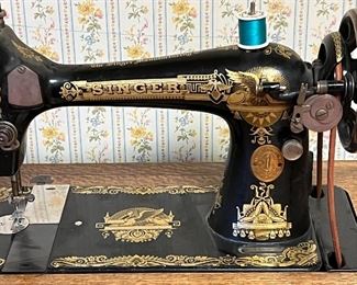 Vintage Singer Sewing Machine w Cabinet and Beautiful Base (this piece is a work of art!)