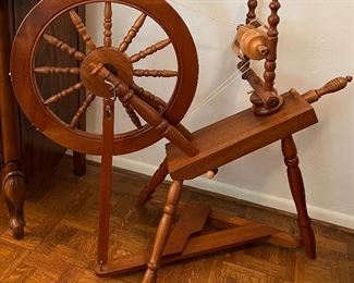 Handmade Spinning Wheel (made from an old Mahogany Table)