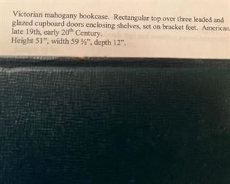 Description of Mahogany Bookcase