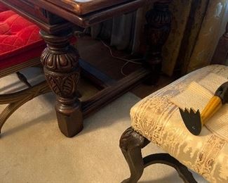 Oak Library or RefractoryTable with Pull out end leaves Height 30", Width 96", depth 36". 