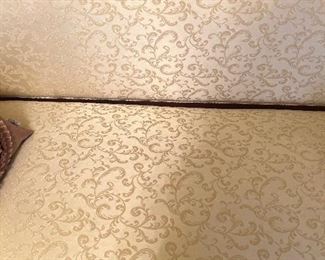 Empire revival mahogany settee fabric