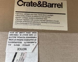 Crate & Barrel Linen Sofa