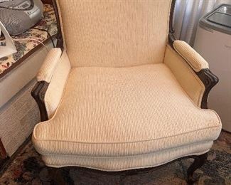One of A Pair of Linen Chairs