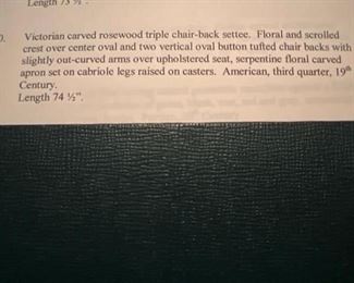 Victorian Settee description