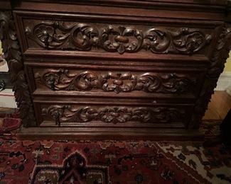 Highly Carved Spanish Style Drawers