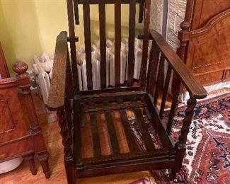 Arts & Crafts Oak Reclining Chair