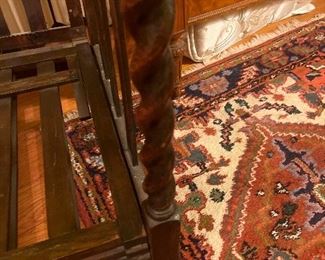 Art & Crafts Reclining Chair with Barley Twist Supports