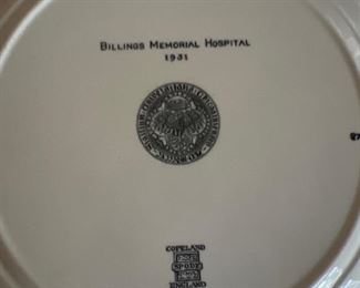 Billings Memorial Hospital Spode Plate