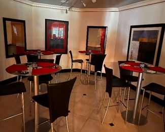 By Design Pub Tables and Chairs and Modern Art!