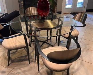 Modern Metal Dining Table and Chairs