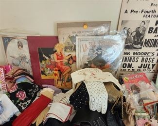 Large Collection of Vintage Leather and Embroidered Gloves