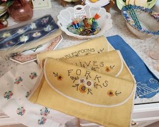 Vintage Embroidered Silverware Envelopes