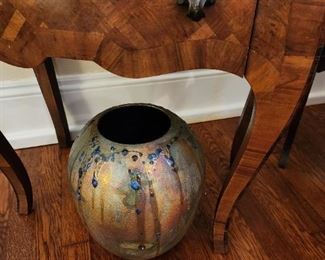 Iridescent Cobalt Drip Jar