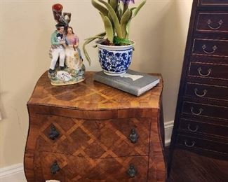 Bombe Chest with Diamond Pattern Inlay