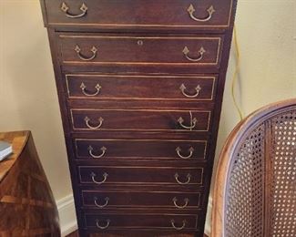 Vintage 8 Drawer Chest with Brass Details
