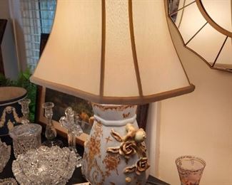 Vintage Lamp with Floral Details