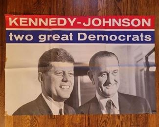 Vintage JFK Poster - "Two Great Democrats"