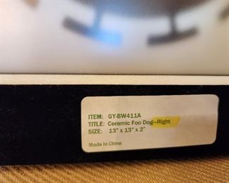 Framed Ceramic Foo Dog 