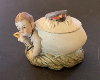 WWI Era German Nationalist Bisque Trinket Box