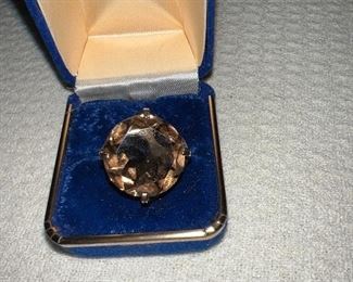 Marked 14K Gold Ring with Smoky Topaz?