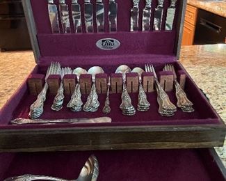 2 sets of Sterling Flatware
International Sterling “Wild Rose” Service for 6 
Towle Sterling “Margaux” Service for 4