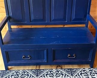 Blue hall entry bench
