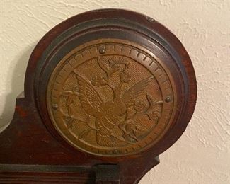 Very rare antique secretary type desk with two very ornate side shelves and numerous drawers