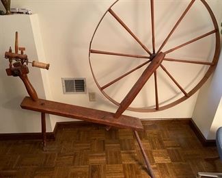 Antique Primitive Spinning Wheel 