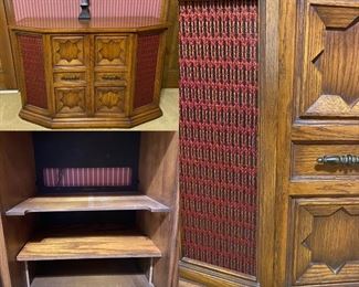 1960-70’s Drum Console Stereo Cabinet-Repourposed to a Console with shelving