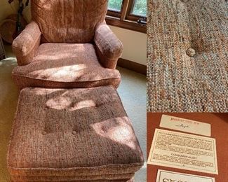 Vintage Retro Sherrill Slipper Chair & Matching Ottoman 