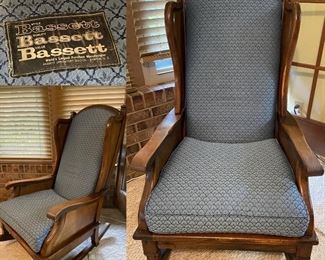Solid Wood Upholstered Seat/Back Bassett Rocker