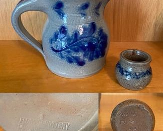 Salt Glaze Pitcher Eldreth Pottery PA
Salt Glaze signed  Eldreth Pottery Mini Pitcher
