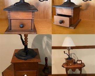 2-Antique hand crank Coffee Grinder Mills