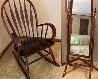 Cherry Cheval Floor Mirror-Tilting Dressing Mirror
Wooden Windsor Rocker