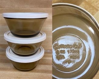 6 oz glass Custard Cups with lids