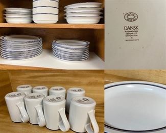 Dansk Microwave safe Blue & White Dishes & Coffee Cups