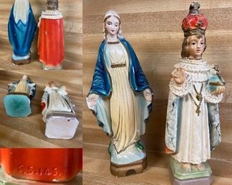 Vintage Chalk Virgin Mary Statue approximately 9”
Vintage Chalk Prague Statue approximately 9”