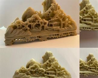 Chinese Landscape Soapstone Carving