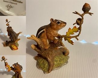 Lenox 1991 Autumn Adventure Eastern Chipmunk porcelain 