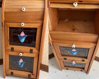 Solid Pine Vegetable Bin/Bread Box Approximately 34” T x 11” D x 14” W