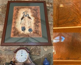 Pencil Signed Framed Indian Art