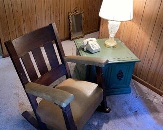 Solid oak mission style rocking chair