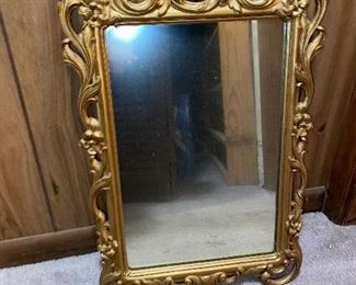 French gold guild vintage mirror Hollywood Regency