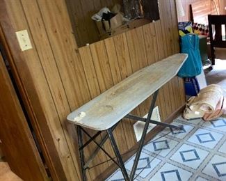 wooden ironing board(sturdy) , ENGLAND blue willow style clock